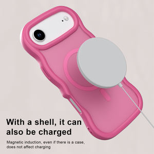 QY เคสมือถือผิวด้านลายคลื่นขอบลอน2025สำหรับ iPhone17 16 15 Pro Max PLUS เคสชาร์จไร้สายแบบแม่เหล็กฝาปิดแบบบาง - Product Image 4