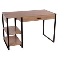 Simple à 2 niveaux en bois ordinateur bureau avec tiroir table d'ordinateur portable en métal bureau d'étude pour la maison-salon-mobilier de bureau