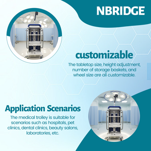 Carrito de Ultrasonido Médico Personalizable, Carro Portátil para Hospital, Mueble de Hospital con Computadora, <span class=keywords><strong>NBRIDGE</strong></span> NBR-NT-04, 300 lb - Product Image 4