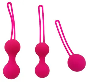 Bola de Kegel de silicona para mujer, para ejercicio vaginal, color morado y negro