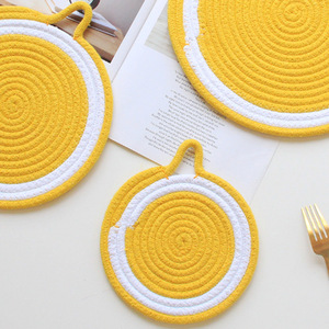 Sous-verre en corde de coton pour le thé de l'après-midi, set de table tissé résistant à la chaleur, dessous de plat élégant pour la maison, vente en gros, coffret cadeau - Product Image 4