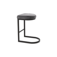 Tabouret de bar en velours au design moderne avec base arquée en métal noir, siège confortable pour bar à domicile, comptoir de cuisine, îlot de cuisine