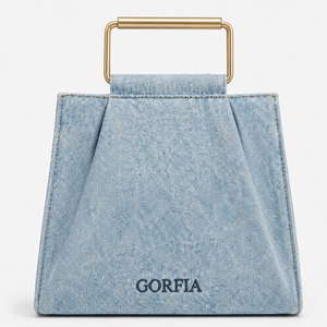 Women Denim Top Handle Handbag Structured Tote Purse Light Blue Casual Fashion Handbag For Daily Use - Product Image 1
