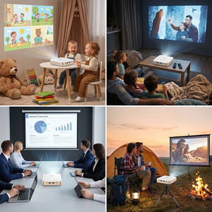 Projecteur intelligent S4 à mise au point automatique DLP LED 1080P, mini, ultra-fin, pour cinéma maison, système Android 13, <span class=keywords><strong>2</strong></span>+32G, WiFi, mise en miroir, 250 ANSI lumens - Product Image 4