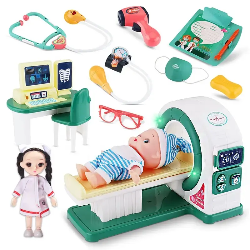 Juego de rol médico para niños, juego de simulación, equipo de plástico, máquina CT, juguetes médicos