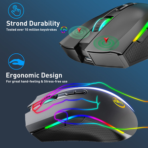 HXSJ T69 2,4G inalámbrico ergonómico juego de oficina ratón portátil ABS silencioso 2,4 GHz inalámbrico retroiluminado opción Popular para jugadores de ordenador - Product Image 5