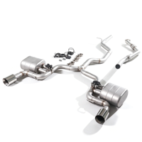 Système d'échappement OEM+ Valvetronic sablé pour Audi A5 B9 B9.5 2.0T avec silencieux électronique et doubles sorties chromées, fixation directe