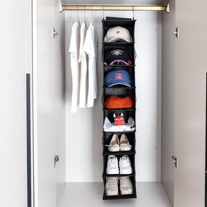 Organisateur de chaussures suspendu avec poches en filet, porte-chapeaux pour casquettes de baseball, rangement de chaussures derrière la porte, sur le mur, type crochet 33x15x85cm - Product Image 3