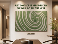 Art mural radial en spirale tressé en corde 3D fait main, vert sauge et blanc, encadré, pour hall d'hôtel, couloir, décoration murale, commande en gros ODM personnalisée