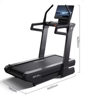 Tapis roulant électrique tout-terrain avec suspension, machine de course commerciale pour salle de sport à domicile, large bande transporteuse, inclinaison automatique, affichage LED