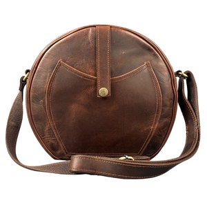 Sac à main vintage vintage en cuir marron avec fermeture éclair durable, sac à bandoulière léger à deux sangles pour femmes, sacs à main - Product Image 1