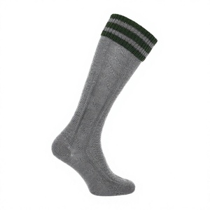 2026 Best Selling Traditional <b>Men</b> Bavarian Wool/Spandex <b>Socks</b> New Design Solid Gray/Green Color High Quality Custom Logo 10 Pair - Product Image 1
