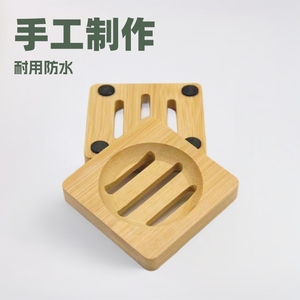 จานสบู่ไม้ไผ่ทรงสี่เหลี่ยม 12x8x1.5 ซม. ที่เก็บน้ำหยด สีไม้ธรรมชาติ - Product Image 5