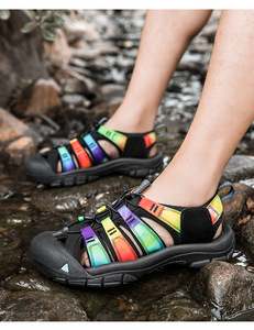 Sandales aquatiques à bout fermé pour hommes, chaussures de randonnée à plateforme épaisse, confortables, antidérapantes, pour la plage et la pêche en extérieur - Product Image 3