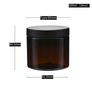 <b>Clear</b> PET Cosmetic Body Scrub <b>Containers</b> with Aluminum Lids 250ml/300ml/500ml Custom Printing - Product Image 5