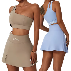 Conjunto <span class=keywords><strong>Deportivo</strong></span> para Mujer Lanyu, Falda-Pantalón de Golf de Cintura Alta, <span class=keywords><strong>Sujetador</strong></span> <span class=keywords><strong>Deportivo</strong></span> de Un Hombro, Talla <span class=keywords><strong>XL</strong></span>, Falda de Tenis Estampada, Conjunto de 2 Piezas, Pantalones Cortos Transpirables - Product Image 1