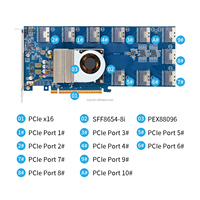 Carte d'extension PEX88096 PCIe 4.0 X16 avec 10 ports SFF-8654 pour GPU externe et stockage NVMe – Extension serveur haute vitesse en stock