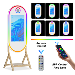 Popular cabina de fotos de espejo mágico ovalado con cámara DSLR selfie soporte de madera máquina de cabina de fotos para proveedores de fiestas - Product Image 3