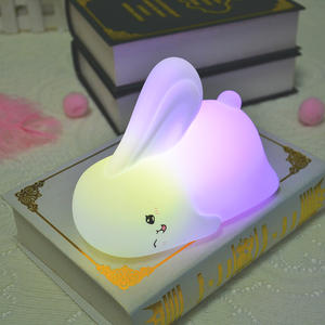 Cost Effective Bunny Night Light Rechargeable Type C Tap Color Change Soft Glow Kids <strong>Bedroom</strong> <strong>Lamp</strong> - Product Image 4