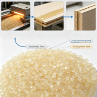 Granulés de colle thermofusible EVA 7032 sans additif, température moyenne, pour le placage de meubles, le bois, le contreplaqué, le MDF, lamination, flux de fusion stable