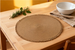 จัดส่งฟรีแผ่นรองจานกลมผ้าทอขายส่งแผ่นรองจานกลมสำหรับเสิร์ฟอาหารร้านอาหารสมัยใหม่ - Product Image 5