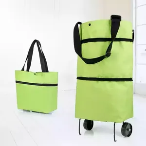 عالية الجودة للطي حقائب تسوق حقيبة تسوق قابلة للطي مع عجلات قابلة لإعادة الاستخدام أكياس البقالة الأزياء المتداول حقيبة تسوق