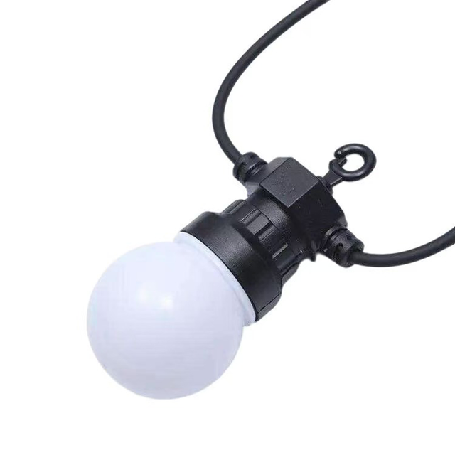 12V Outdoor String Light 5m LED Milky White Lampshade G50 Large Light Bulb Garden Vacation Backyard Decoration
