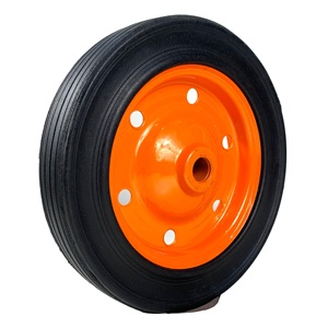 Brouette en acier de 13 pouces avec roues en caoutchouc massif sans chambre à air à six trous - Product Image 1