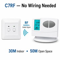 Thermostat RF sans fil intelligent C7RF pour système de chauffage à chaudière à gaz, thermostat d'ambiance programmable avec relais à contact sec 8A