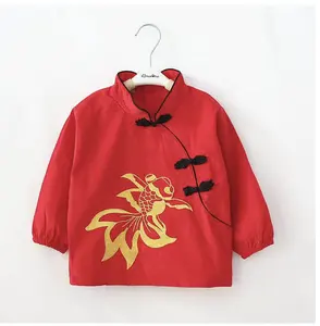 Herfst En Winter Baby Tang Corduroy Kinderen Overalls Chinese Stijl Lange Mouw Waterdichte Anti-Jurk Eten Beschermende Jas