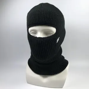 OEM yüksek kaliteli unisex akrilik popüler sıcak satış kış sıcak örgü bir delik kayak maskesi nakış tasarımı ile özel balaclava maskesi