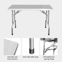 Mesa de Trabajo Plegable de Acero Inoxidable, Mesa de Preparación Portátil y Resistente para Cocina Comercial, Restaurante, Catering, Venta al Por Mayor OEM