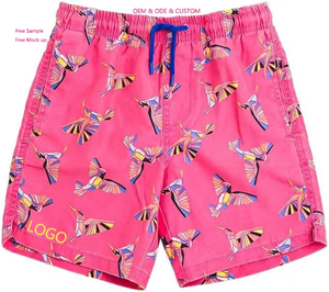 Short <span class=keywords><strong>de</strong></span> plage à séchage rapide pour petits garçons <span class=keywords><strong>maillot</strong></span> <span class=keywords><strong>de</strong></span> <span class=keywords><strong>bain</strong></span> pour enfants avec tissage tricoté taille moyenne élastique - Product Image 1