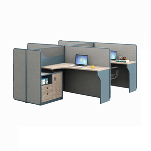 L a forma di moderno sotto il cassetto in laminato <span class=keywords><strong>estensibile</strong></span> partizione industriale curva angolo scrivania ufficio ufficio divisorio della cabina - Product Image 2