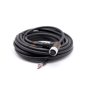 直角M12 8ピンメスケーブルAコード化コネクタAWG24ワイヤ成形工業用センサーコードセット<span class=keywords><strong>90</strong></span>度ソケットアダプター - Product Image 1