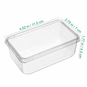 Tiramisu Box <b>Food</b> Grade PS <b>Plastic</b> <b>Container</b> Lid Mousse Cake Packaging Wholesale clear Storage Dessert Box Rectangle 1mm Thick - Product Image 2