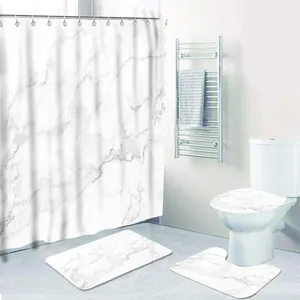 CF BS110 Custom Polyester Waterproof Bathroom Curtain 72x72 Inch Eco-Friendly 3D Digital marble Printing Bathroom Shower Curtain