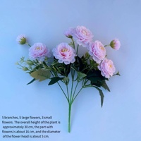 Buket Bunga Hibiscus Peony Buatan 8 Tangkai (5 Besar & 3 Kecil) Bunga Sutra untuk Dekorasi & Perlengkapan Pernikahan Dekorasi Pesta Rumah