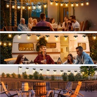 Lustre solaire LED à ampoules Edison suspendues, étanche, pour jardin extérieur, résistant à la pluie