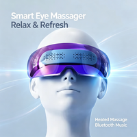 Masseur oculaire chauffant à compression d'air et vibration, appareil de massage intelligent pour les yeux avec musique Bluetooth, contrôle de la minuterie, 5 modes, pour les yeux secs