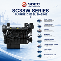Moteur diesel marin refroidi par eau SDEC SC38W880.12CA1 866HP 637kW 6 cylindres 1200 tr/min pour remorqueur, bateau de pêche, navire de transport de marchandises