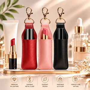 Mini Estuche para Lápiz <span class=keywords><strong>Labial</strong></span> de Cuero PU de Primera Calidad, Portátil, con Llavero, para Regalo, OEM - Product Image 2