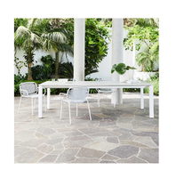 Tables d'extérieur personnalisées à cadre en aluminium blanc antirouille de luxe haut de gamme et minimaliste