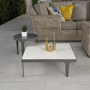 Outdoor <b>Aluminum</b> Frame Waterproof and Sun-Proof Outdoor Leisure Dining <b>Table</b> Furniture of Seaside Courtyard Garden - Product Image 1