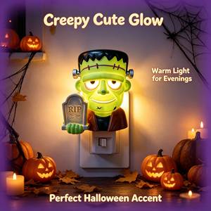 Wholesale Halloween <b>Bedroom</b> Middle <b>LED</b> Night <b>Light</b> Frankenstein RIP Tombstone 3D Fancy Decorative Lighting Plug-in Factory - Product Image 3