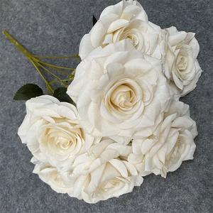 Mazzo diretto in fabbrica di fiori di seta rosa rosa rosa rosa giallo rosa rosa artificiale per eventi di anniversario di matrimonio decorazione per la casa - Product Image 4