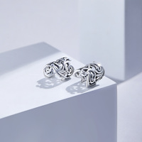 Bijoux à la mode Boucles d'oreilles à clip en filigrane plaqué rhodium en argent sterling 925 pour femme