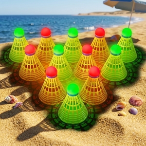 Balle <span class=keywords><strong>de</strong></span> <span class=keywords><strong>badminton</strong></span> lumineuse à LED pour entraînement extérieur, haute élasticité, résistante au vent, en plastique expansé et nylon, pour la <span class=keywords><strong>nuit</strong></span> - Product Image 5