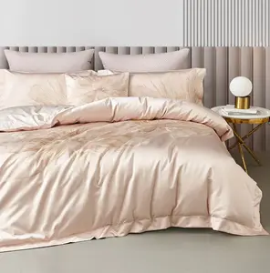 طقم ملاءات سرير من القطن الخالص بنسبة 100% مكون من أربع قطع يصلح لشخصين في المنزل من القطن للبيع بالجملة ملاءات سرير بألوان ثابتة ملاءات سرير مريحة