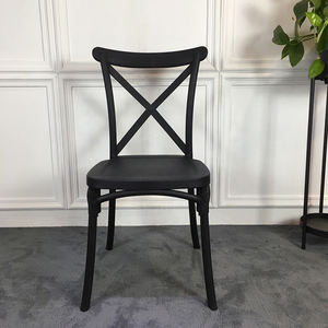 Chaise en plastique à dos croisé X, chaises empilables, colorées, chinoises, à la mode, offre spéciale - Product Image 4